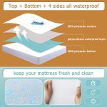 Bedecor Zippered Mattress Protector Cover Fully Encased Liquid Proof Urine Pee Protection Breathable Smooth Incontinence Pet Baby Potty Training Fits up to 9"-Queen - Image 2